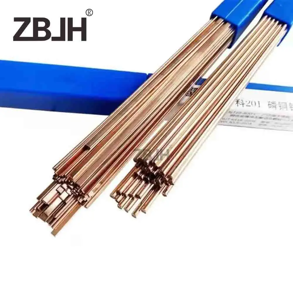 L201 Phosphor Bronze Brazing Rod (BCu93P), Flat & Round Strip, for Refrigerator and AC Copper Pipe