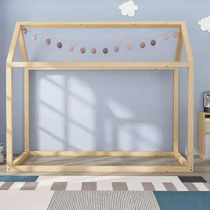 Instalação Wooden House for Kids, Cama para quarto infantil