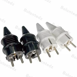Bolantedz European Schuko France Germany EU ø4.8mm Pin DIY Rewireable Power Plug 250V 16A