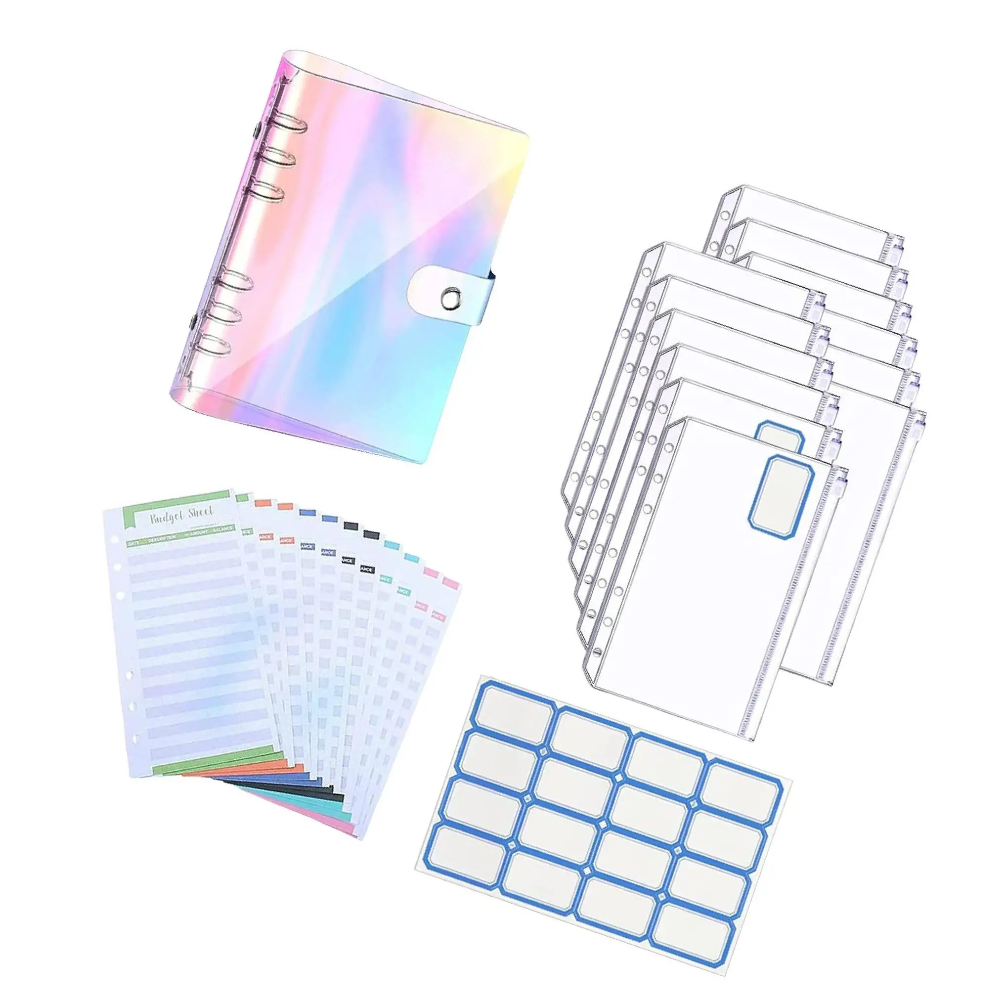 

6 Rings A6 Notebook Binder Loose Leaf Folder Budgeting Expense Saving