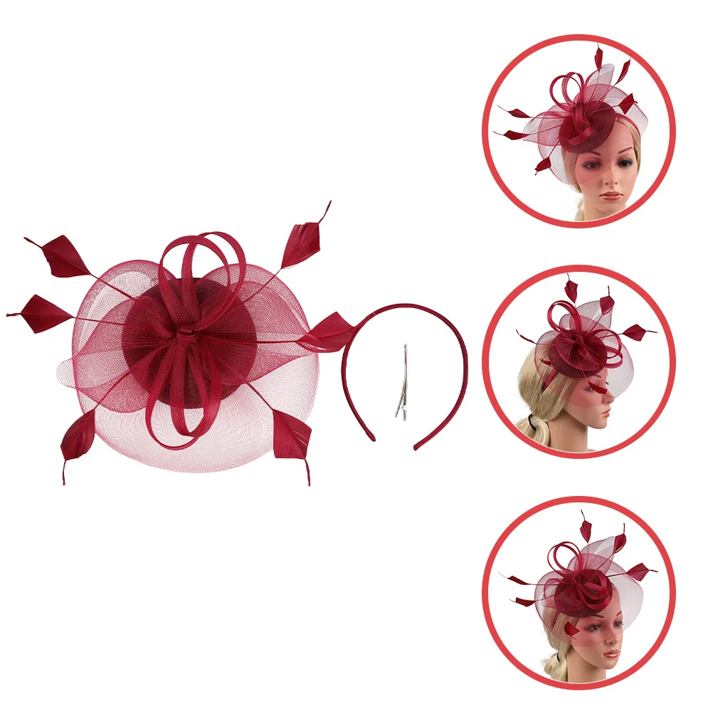 

Flower Headband Fascinator Hat Elegant Gauze Tea Party Wedding Banquet Women Hair Decor Breathable Lightweight Mesh