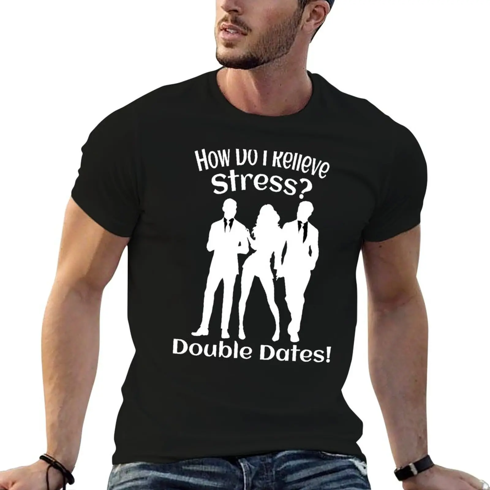 How Do I Relieve Stress? Double Dates! Swinger Lifestyle Design. For Darker Colors T-Shirt