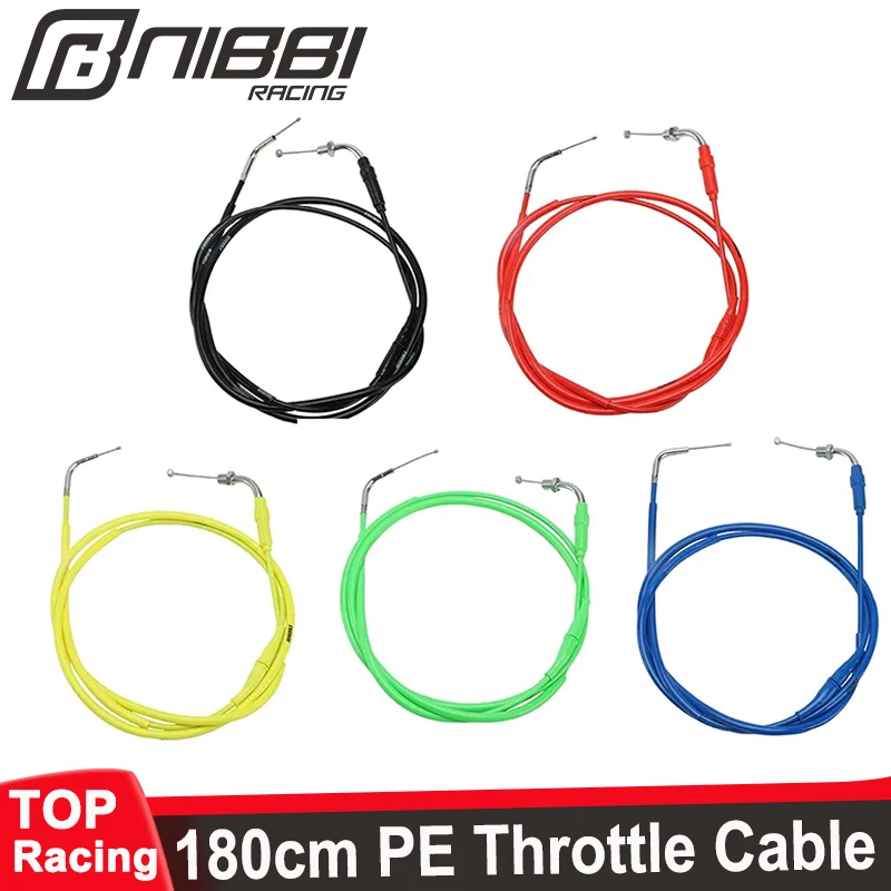 NIBBI Gaskabel 180 cm Universele Motorfiets Gaspedaal Gas Gas Carburateur Choke Kabel voor GY6 Motor Scooter Pitbike