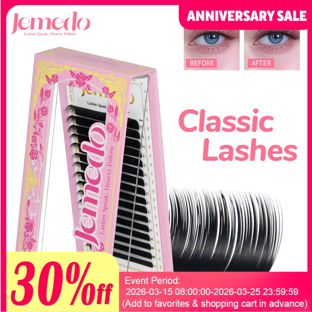 

JEMEDO 16Rows Individual Extensions B/C/D Curl Eyelash Classic False Cilio Natural Soft Mink Lashes High Quality Matte Eyelashes