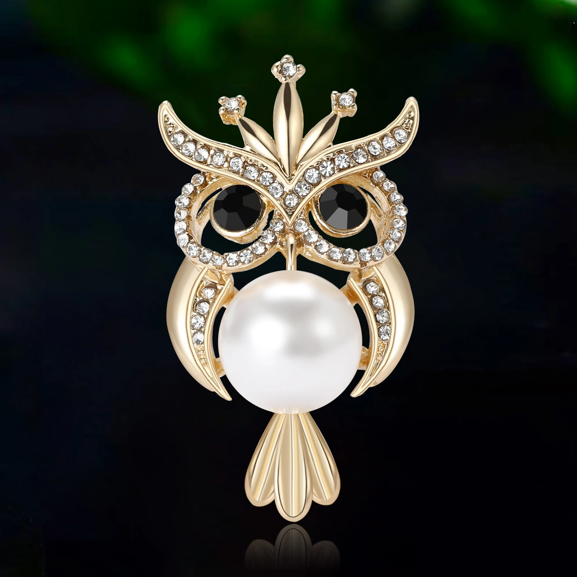 

Rhinestone Owl Pins for Women Unisex Pearl Animal Brooches Event Party Backpack Decoration Clothes Accessories