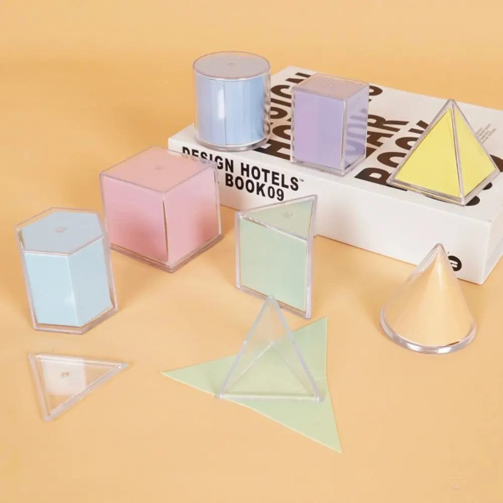 Transparent Geometric Shapes Blocks Educational Triangular Pyramid 3D Geometric Cube Stacking Motor Skills Game Math Boys Girls