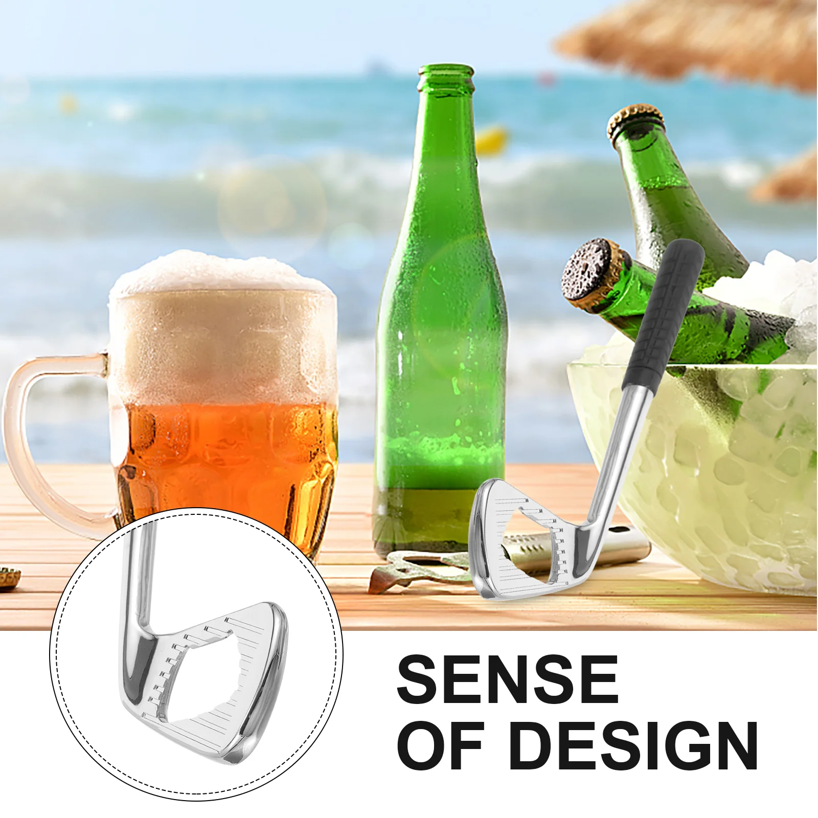 Golf Can Opener Creative Beer Flat Bottle Portable Zinc Alloy Metal Drinking Accessories Man Funny Manual