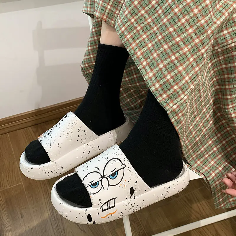 Cartoon SpongeBob Slippers for Man Women Soft Slippers in Summer Creative Home Casual Shoes Bathroom Non-slip Slippers Gifts