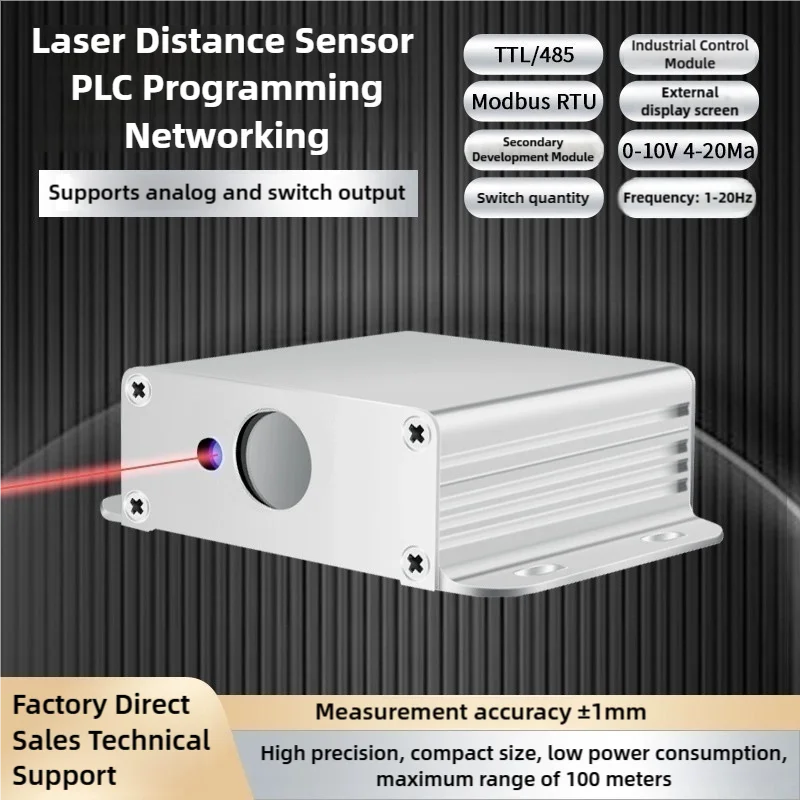 Laser Distance Sensor Industrial Module, High-Precision 4-20Ma, 0-10v Analog Quantity, TTL/485 Serial Port