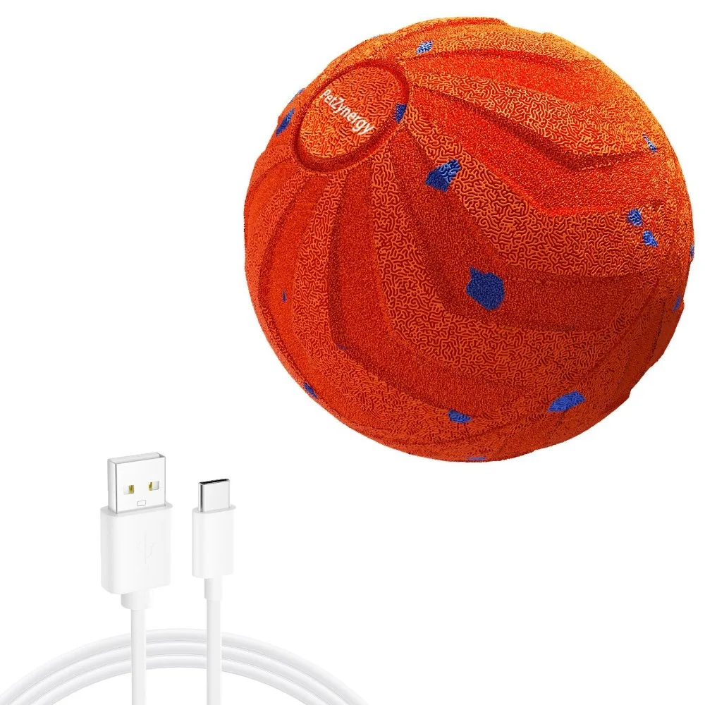 

Bite Resistant Smart Dog Toy Ball Wear Resistant Durable Dog Bouncing Ball with Light USB Rechargeable Automatic Moving Ball Toy