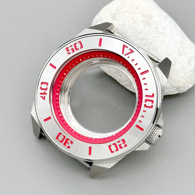 Mod Silver King Samurai Watch Cases Transparent Bottom Cover Fits 