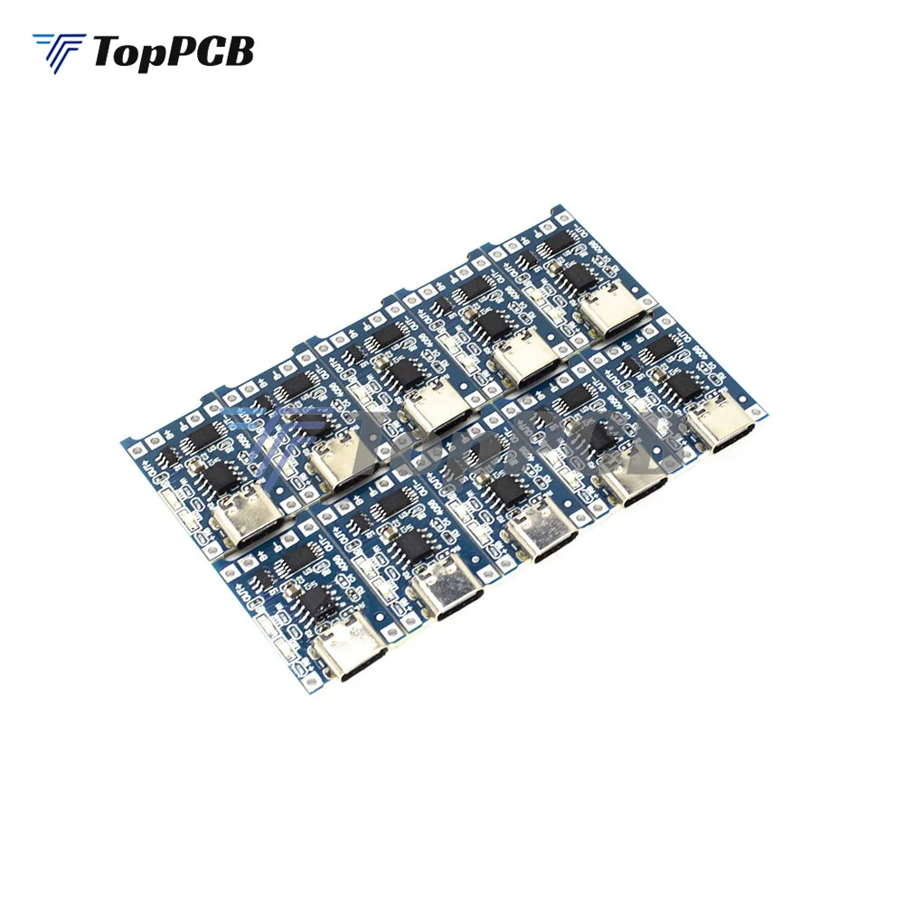 10Pcs 5V 1A TYPE-C Micro USB 18650 TC4056A Lithium Battery Charging Board Charger Module with Protection Dual Functions TP4056