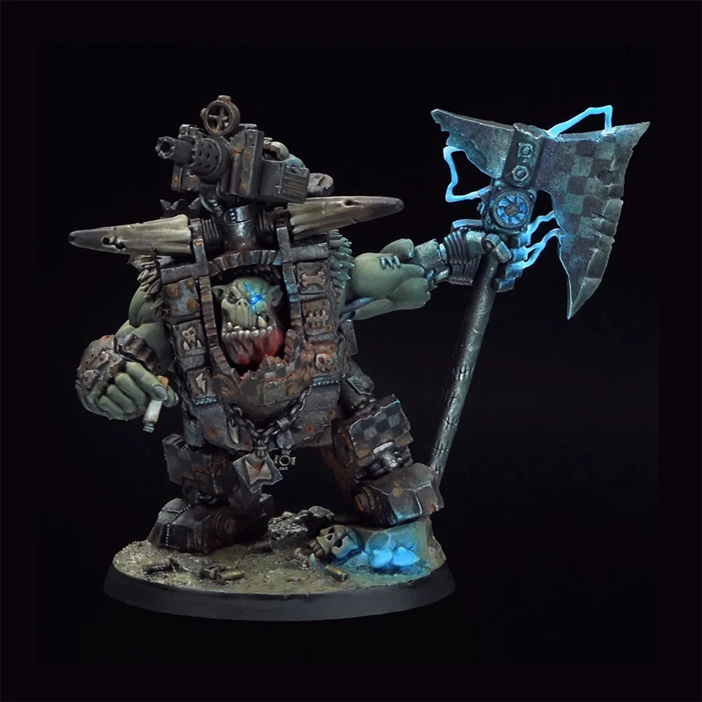 Mezgob da Scrap Space Warrior Wargame Miniatures Ork Figure, Boss Figurine, Green Skin Terrain RPJ TRPJ Pathfinder Infinity