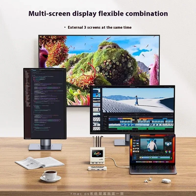 13in1 Docking Station HDMI Screen Mirroring USB Multi Functional Hub Universal Laptop Extension Cable Custom Pc Accessory Gifts