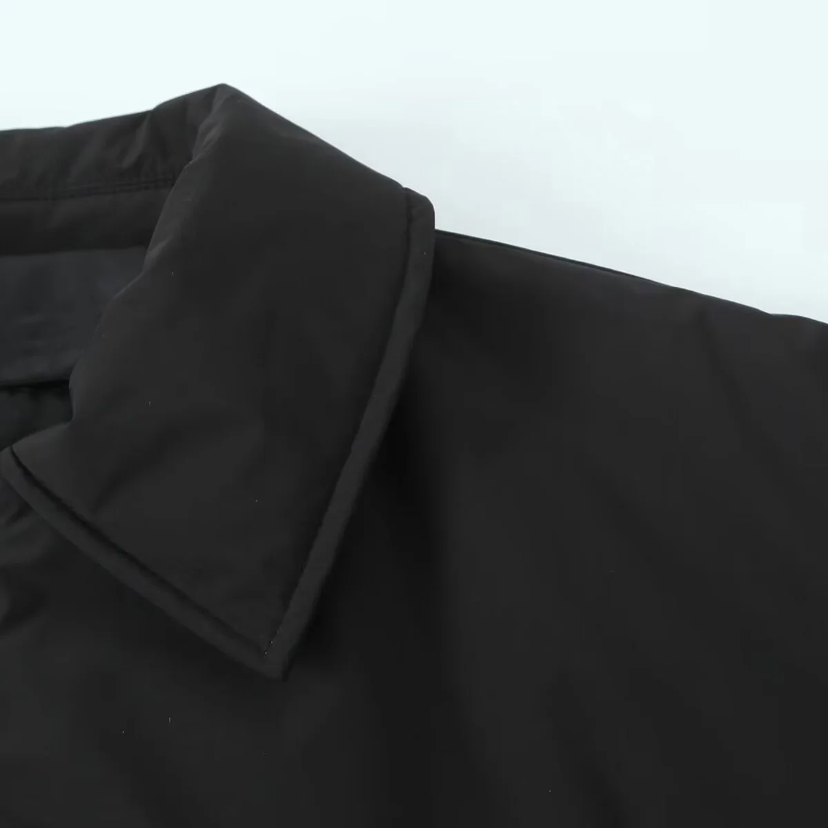 Veste zippée minimaliste à manches longues pour femmes, veste courte en coton ZA, col, automne, hiver, nouveau, 2024