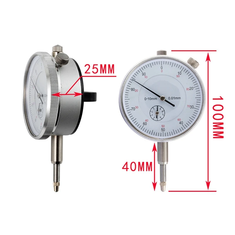 ABHG 0-10MM Indicador de puntero Indicador de cuadrante mecánico 0,01 MM