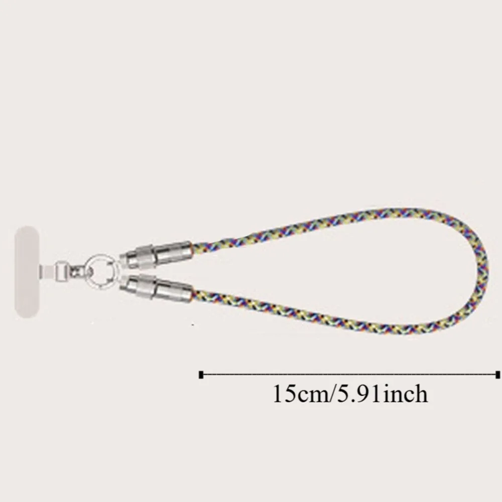 Type C Data Cable Mobile Phone Lanyard 2 in 1 Anti-lost Fast Charging Phone Strap with Patch Braided Phone Hanging Rope
