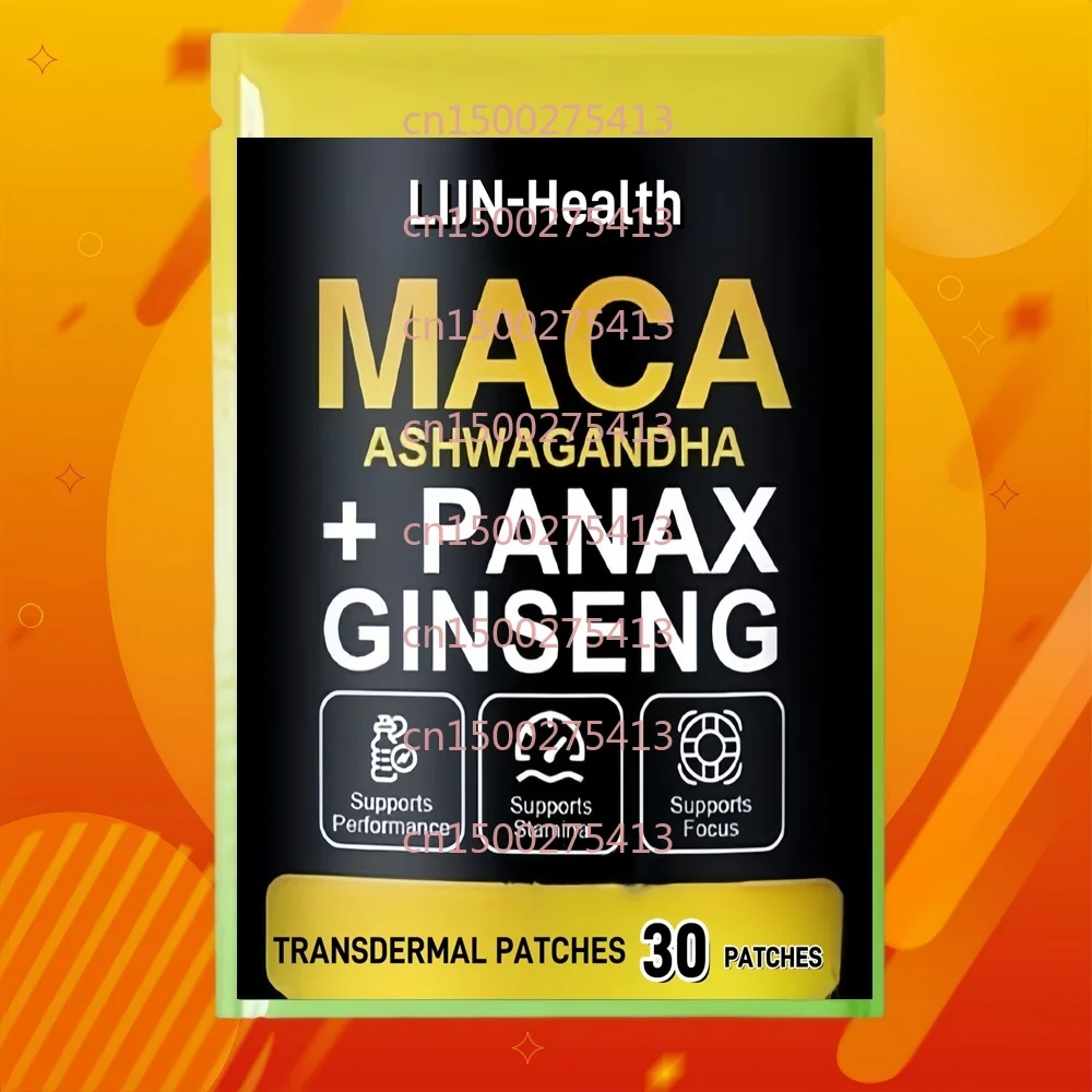 30 Patchs Transdermiques au Ginseng Panax avec Racine de Maca - Énergie, Endurance et Soutien contre le Stress