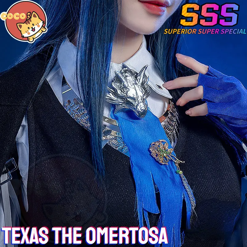 CoCos-SSS Game Arknights Texas The Omertosa Cosplay Costume Game Arknights Cos Specialist Texas The Omertosa Costume and Wig