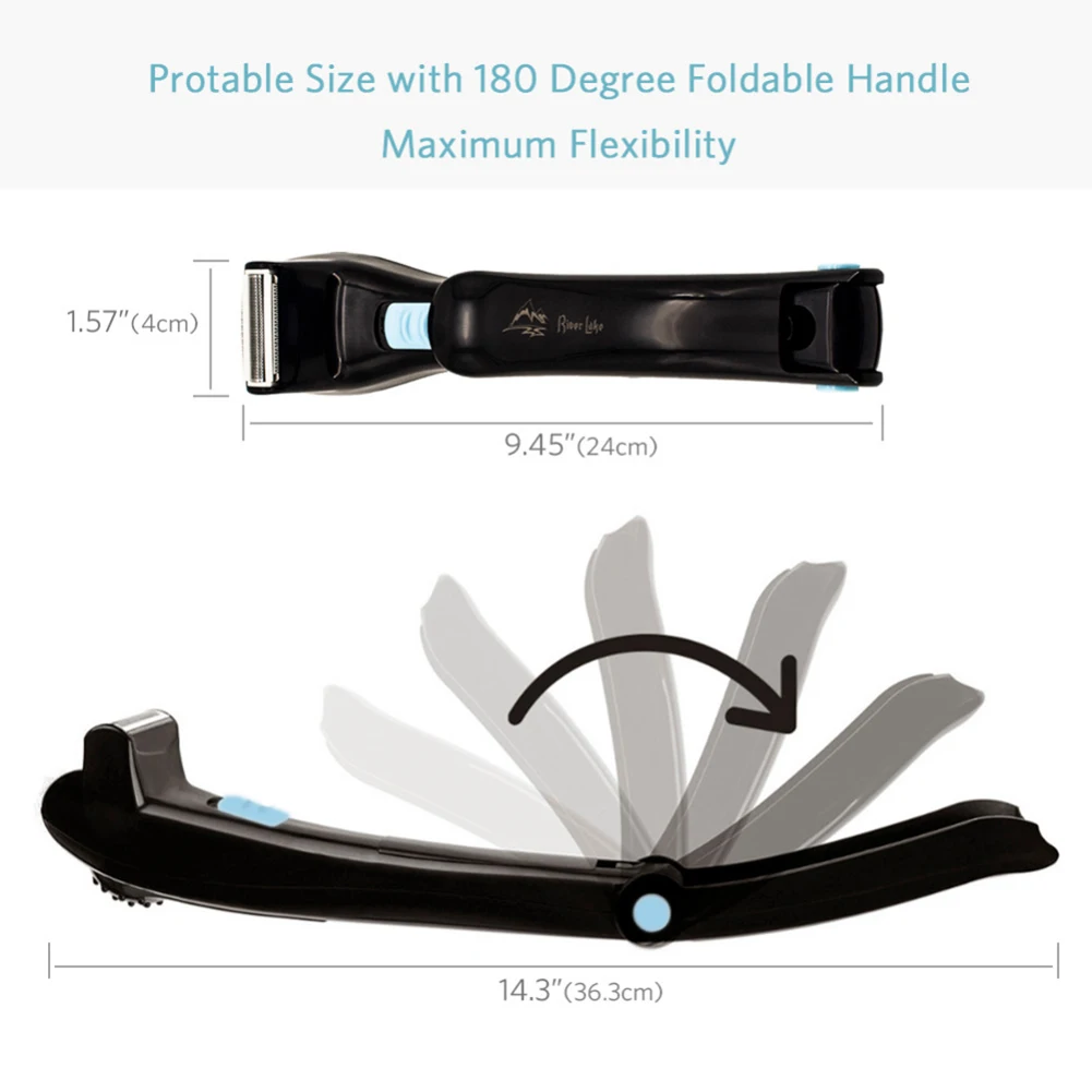 男性用の折りたたみ式電気シェーバー,180度の折りたたみ式シェービング,長いハンドル付きの手動シェービング