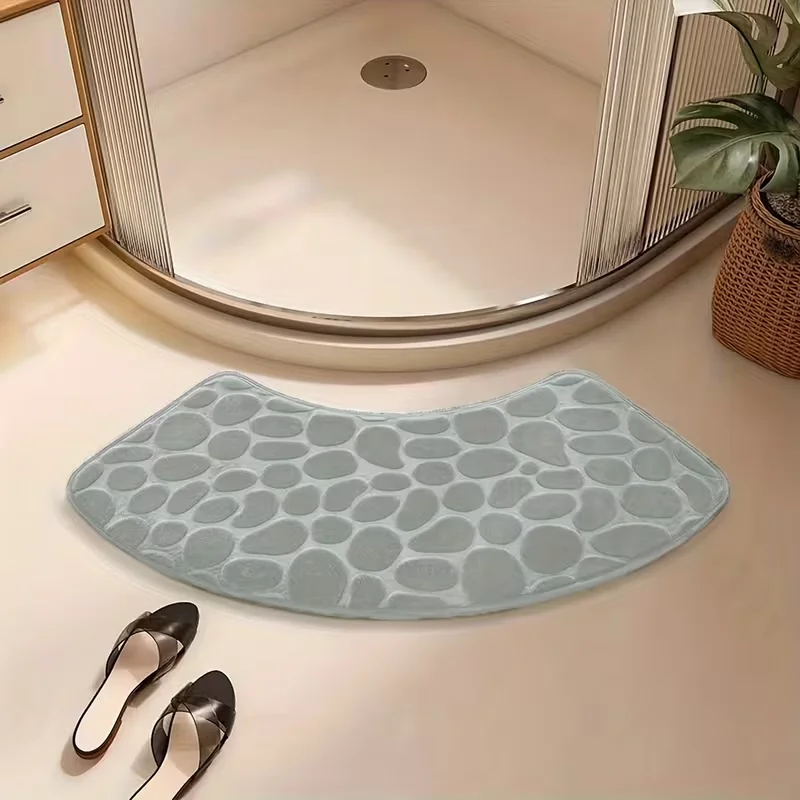

Изогнутый коврик для ванной, утолщенный, впитывающий, для душевой, прикроватный, для туалета, нескользящий, грязеотталкивающий, для прихожей