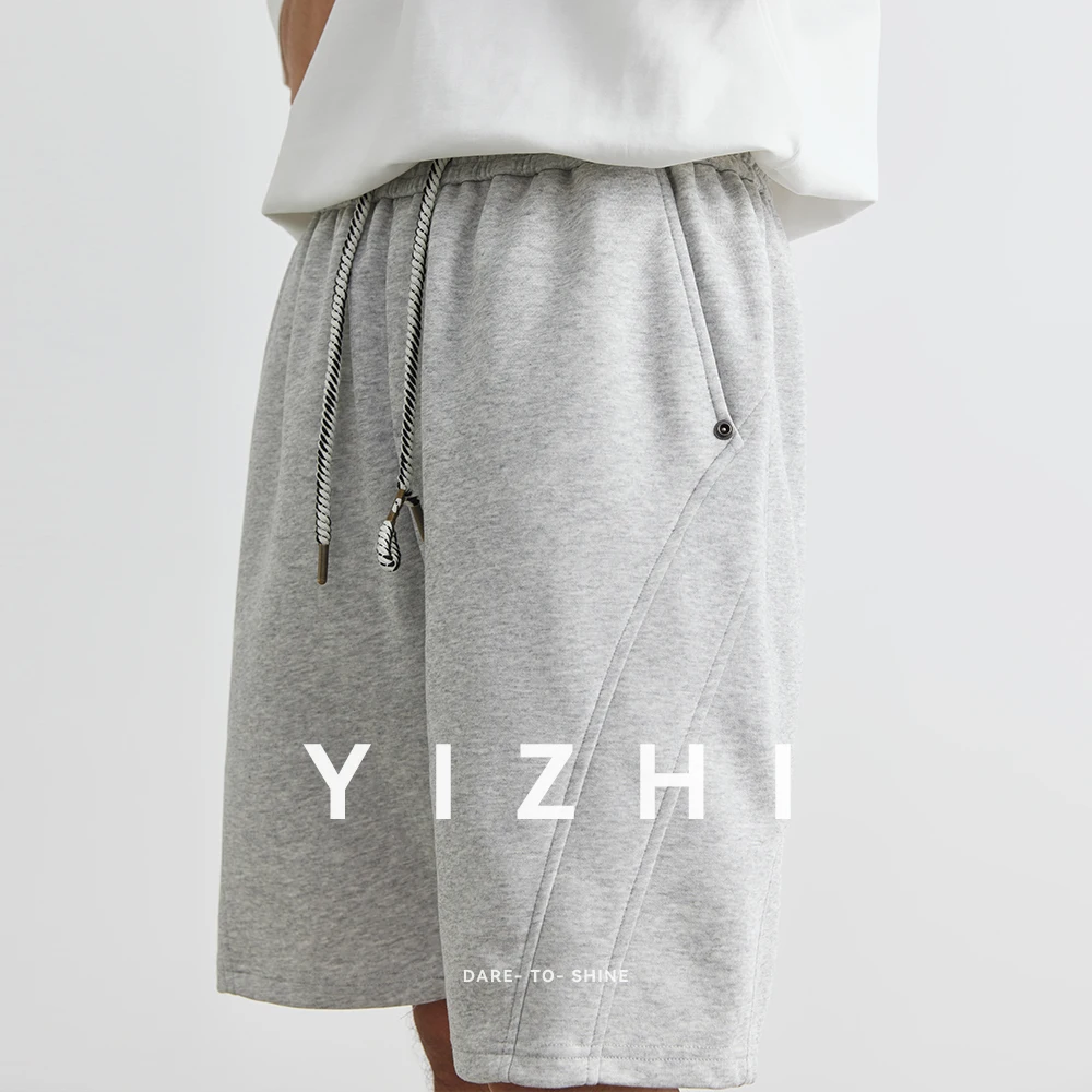 Men's Sports Loose Straight Shorts 2025 Summer New Fashion Drawstring Leisure Outdoor Fitness Comfortable Five-point Guard Pants