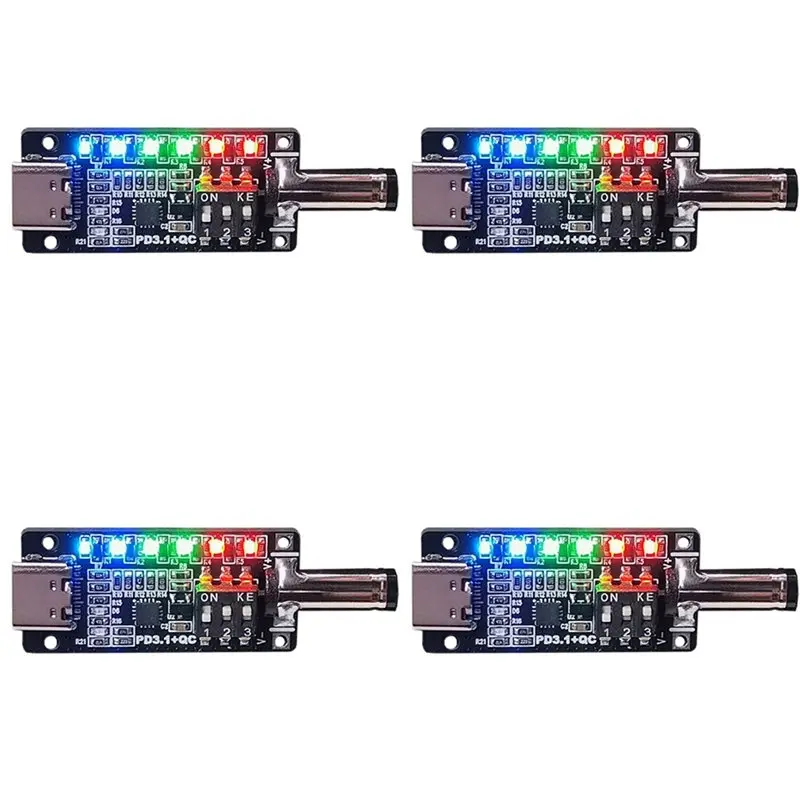 

【SURPISE】4X PD3.1 Fast Charging Protocol Trigger Type C Female Socket 20V28V5A Automatic Deception Power Aging Board