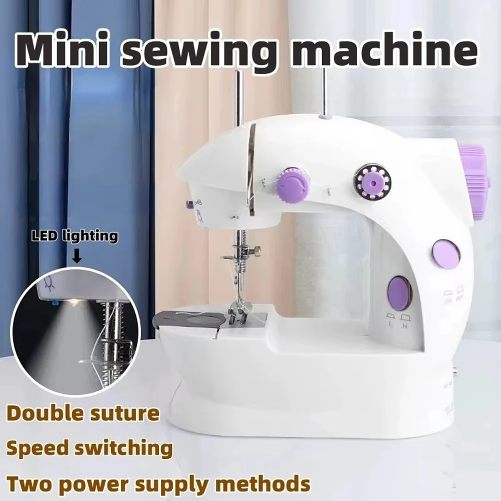 Small Portable Electric Sewing Machine, Household Mobile Fully Automatic Beginner's Small Desktop Multifunctional Locksmith