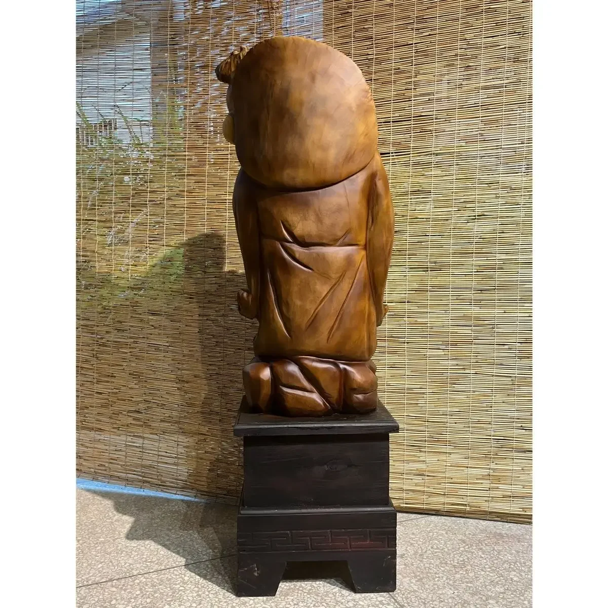 Solid wood carved Buddha statue ornament home living room lucky decoration handicrafts opening gift