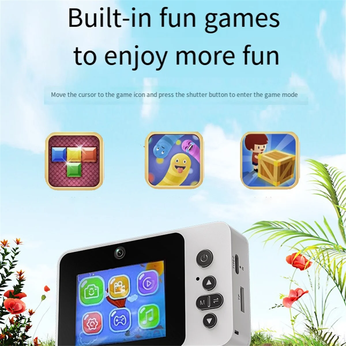 كاميرا ABJZ 2.4IN Retro CCD الرقمية، تكبير 8X، كاميرا Vlog لتكبير الفيديو تدعم تشغيل الموسيقى MP3