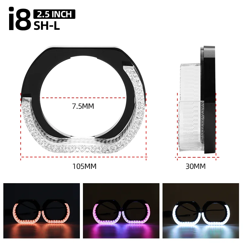 Angel Eyes Multi-Color RGB LED Halo Rings Lights Dynamic Sequential Flowing Turn Signal Running Lamp For Headlight