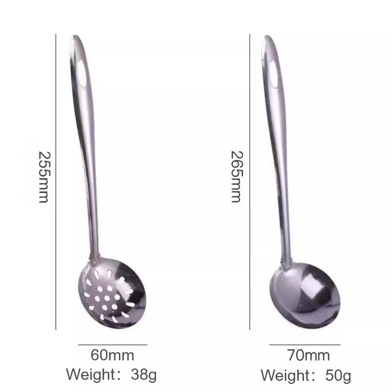 Suppenkellen-Set aus Edelstahl – extra dicker und langer Griff, großer Servierlöffel für Hot-Pot-Suppen und Kochen – Detail 2