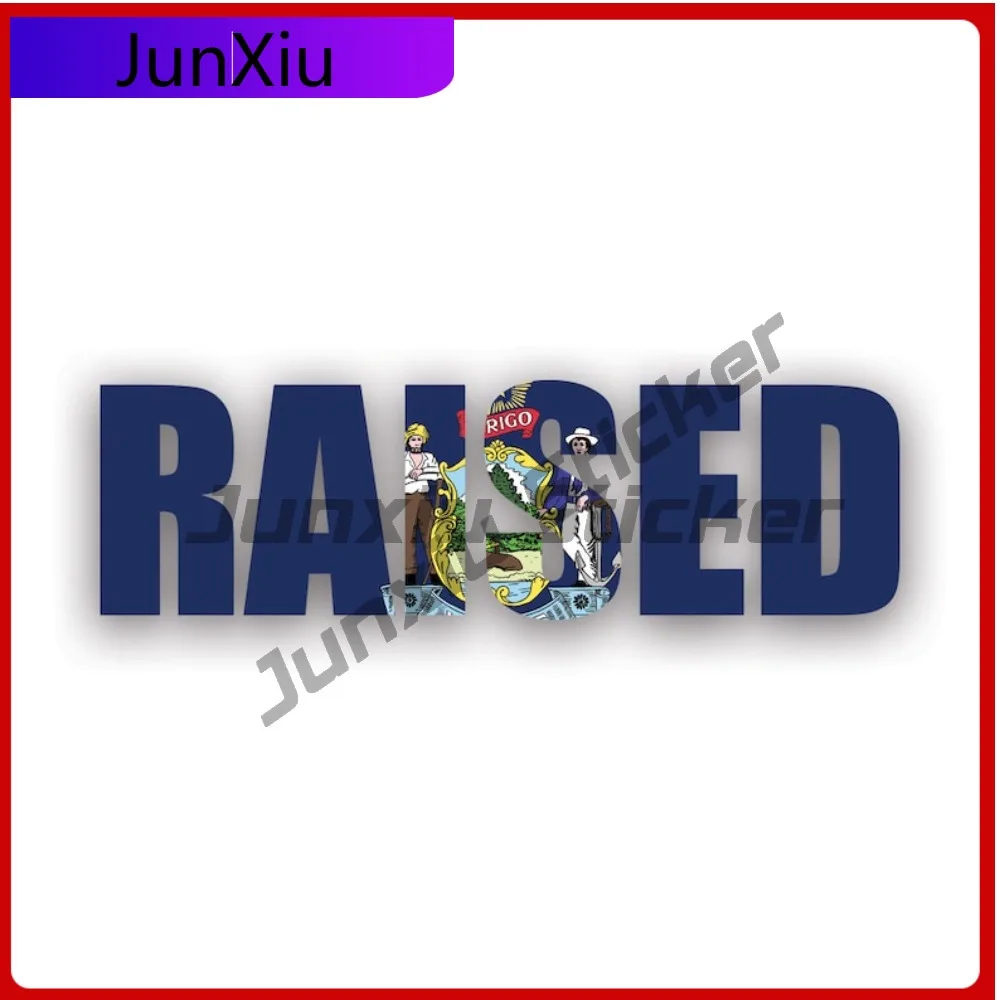 

Maine Raised State Flag Stickerwaterproof Outdoor Cool Window Waterproof Vinyl Decal For Air Conditioners Protection Protection