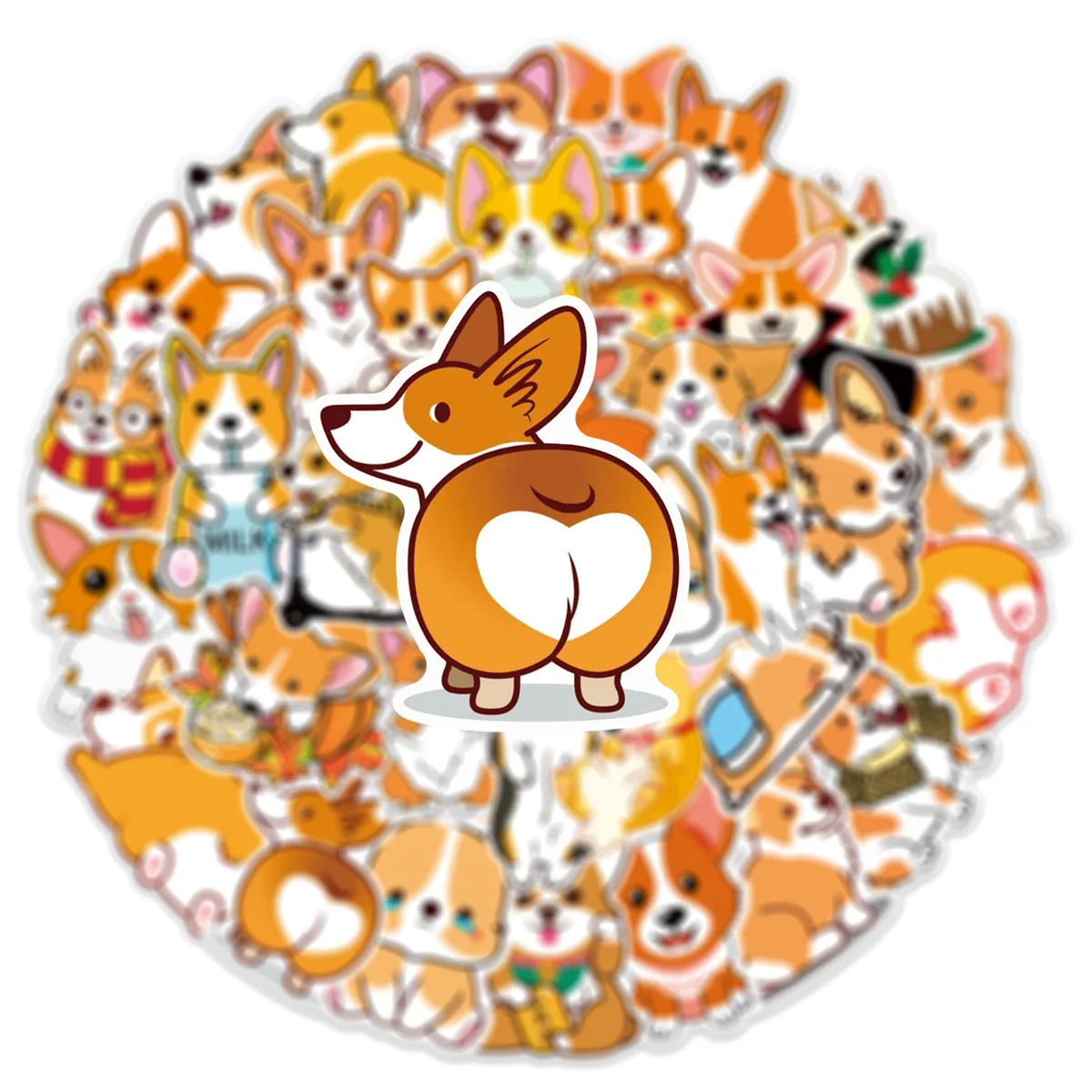 10/25/50pcs Cute Corgi Dog Meme Graffiti Stickers Cartoon for DIY Scrapbooking Phone Laptop Travel Luggage Helmet Water Bottle