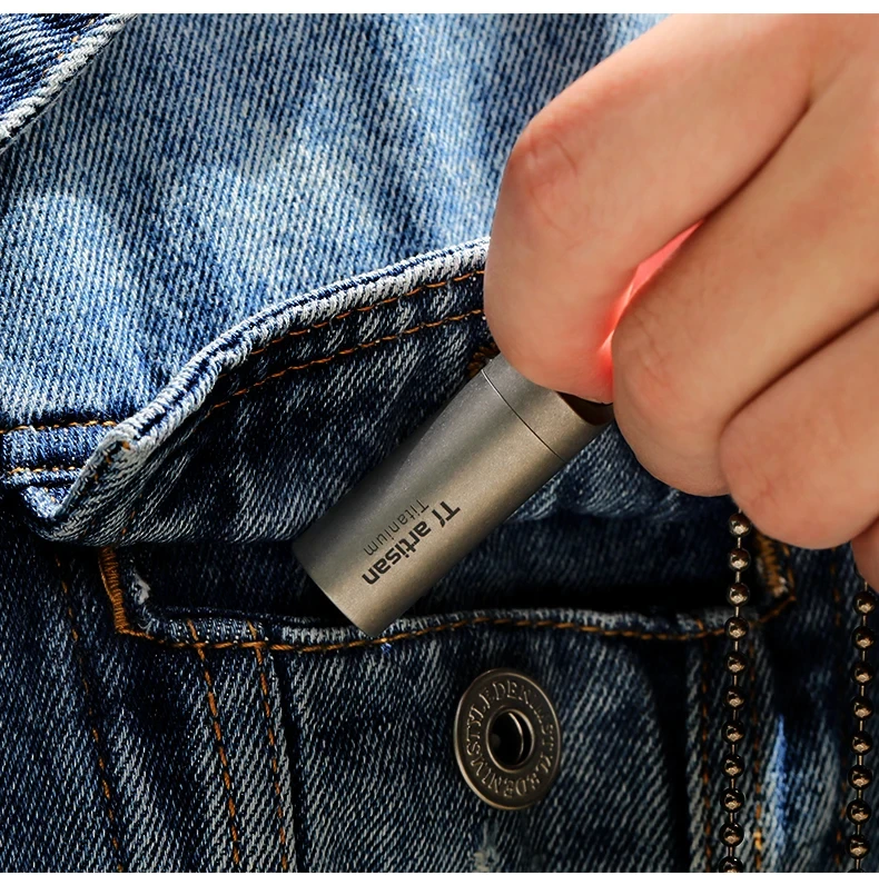 Tiartisan Titan Mini EDC-Werkzeuge Tragbare Versiegelte Medizinflasche für Zuhause und Outdoor Wasserdichte Titan-Pillendose – Detail 12