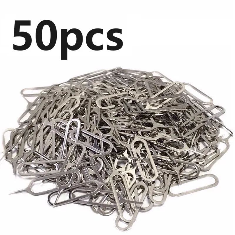 50 1000 Stuks Uitwerpen Sim Kaart Lade Open Pin Naald Sleutel Tool Sim Kaart Lade Pin Eject Tool Universele Mobiele Telefoon Sim Kaarten Accessoires
