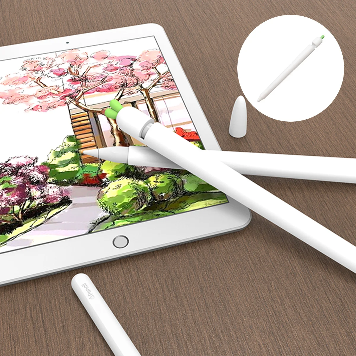 キャロット スタイラス スリーブ シリコン グリップ ホルダー Apple Pencil 1 に対応 ホワイト 滑り止め保護カバー 軽量 人間工学に基づいた