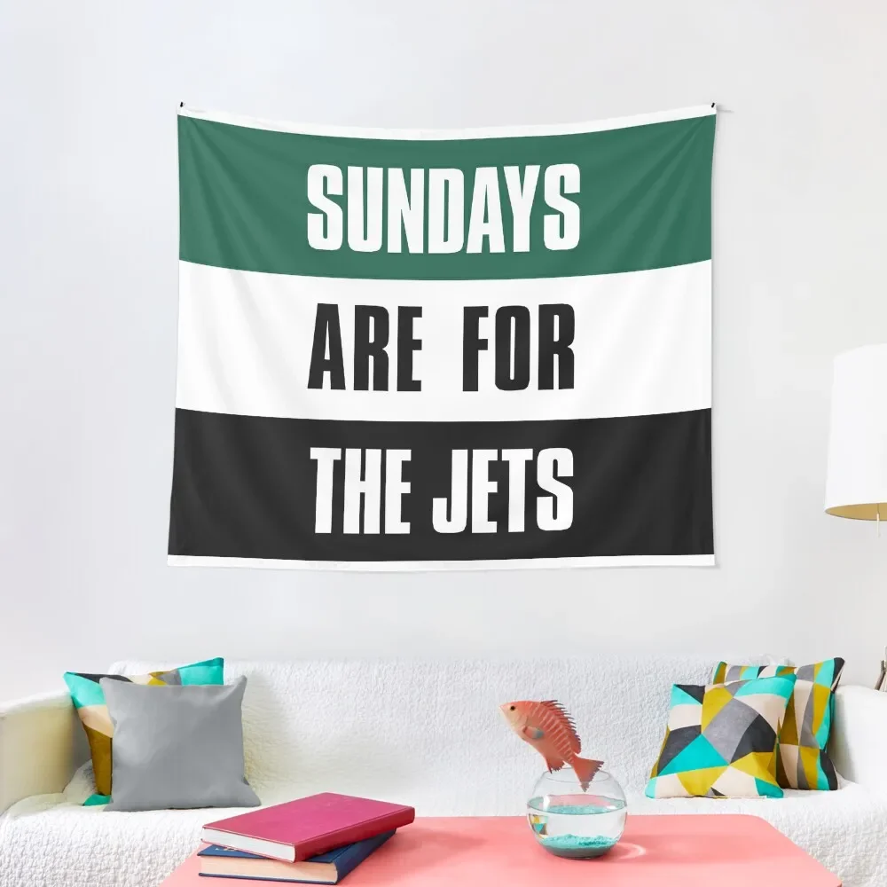 Sundays are for The Jets, New York Football Fans Tapestry Bedroom Deco Wall Hanging Wall Room Decor For Girls Tapestry