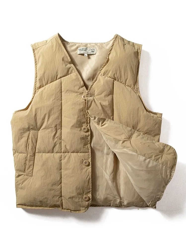 

Casual Thiened Warmth Vest Svel Cotton Jaet Youth Faion Winter Outerwear Simple Sle Daily Wear Button Decor