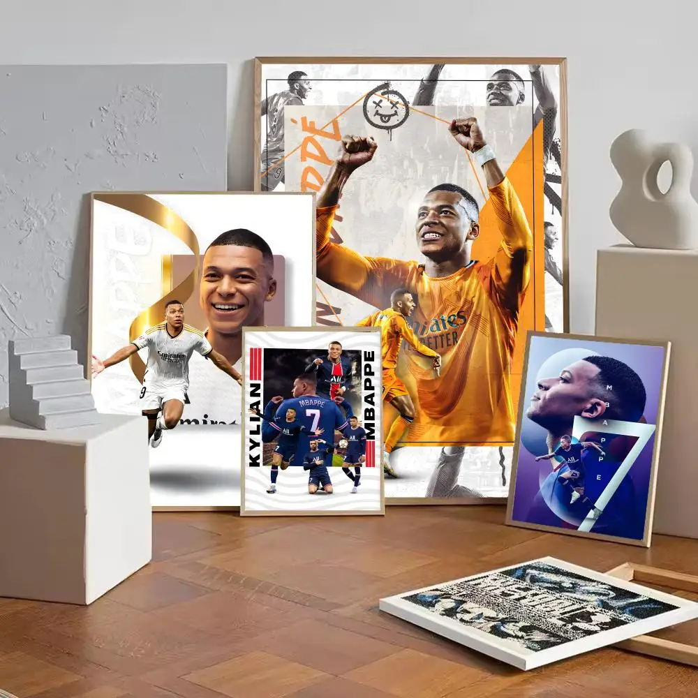 Football Star M-Mbappe Poster Decorative Wall Art Stickers Mural Photo Print for Home Living Room Hallway Decor