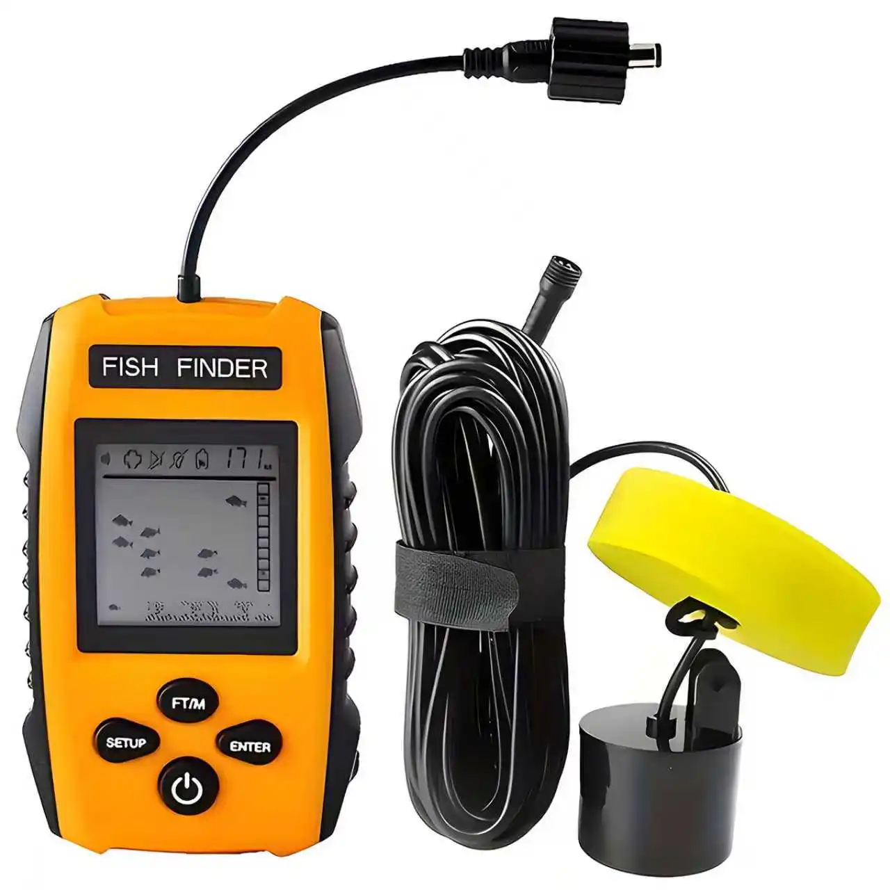 Wireless Fishfinder Sonar 125Khz Frequency 0.7-45m Range Portable Echo Sounder for Fish Hunting Lake Sea River Fishing Gear