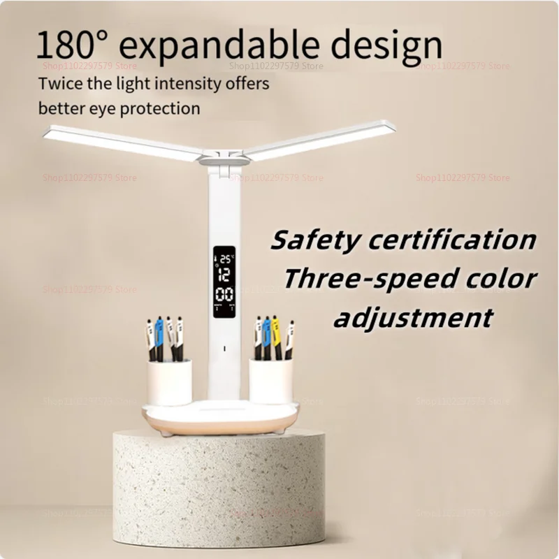 LED-Tischlampe, Augenschutz, Touch-Dimmung, Schreibtischleuchte mit USB-Aufladung, faltbare Nachttischlampe für Kinder, für Schlafzimmer, Büro