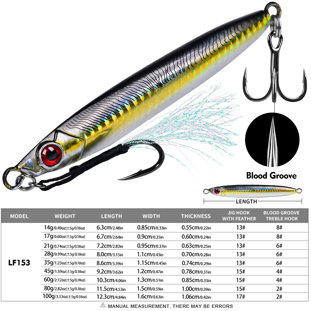 PROBEROS 5Pcs Metal Jig Lure 3D Eye Laser Popper Sea Fishing Jigs Artificial Hard Baits Swimbait Saltwater Fishing Lure Tackle