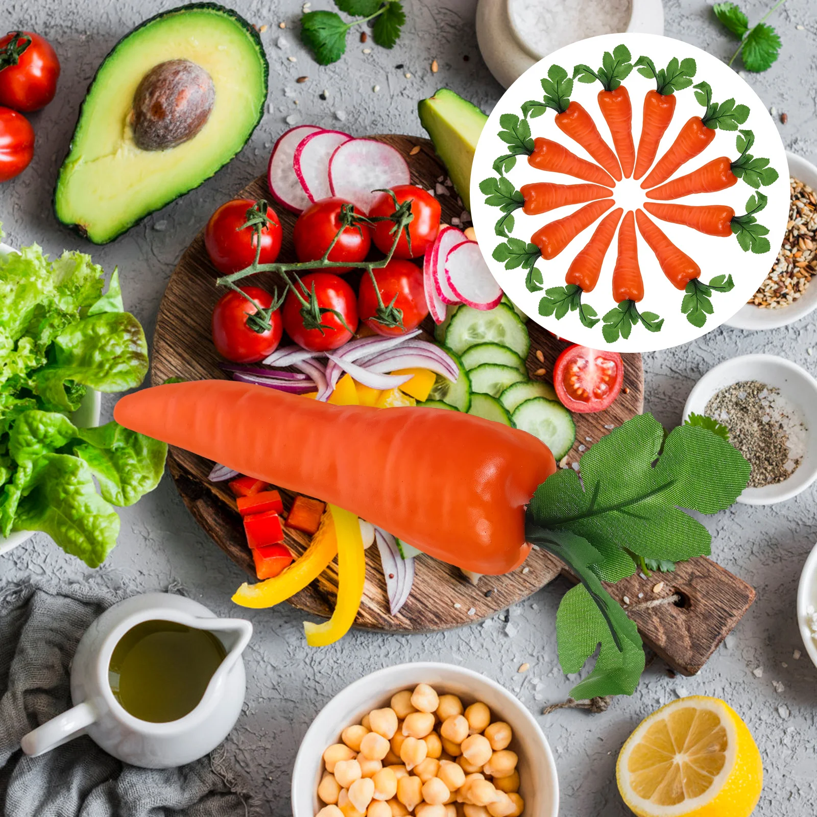 

12pcs Simulation Carrot Decor Artificial Carrot Ornament For Home Decoration Teaching Aids Photography Props Fake Carrots