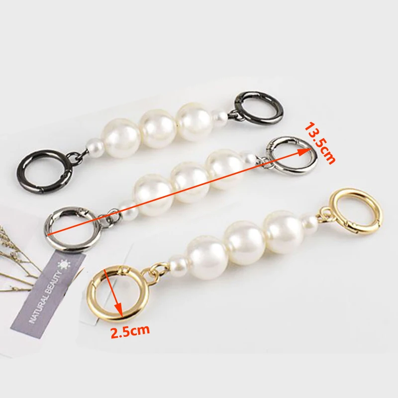 13.5cm Fake Pearl Extension Bag Chain Strap DIY Short Big 19mm Beaded Pearl Chain to Extend Your Shoulder Crossbody Bag Strap