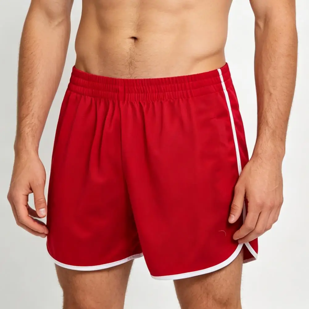 Lightweight Men Sportswear Summer Men Sports Shorts Quick-drying Breathable Gym Workout Pants Elastic Waist Drawstring Athletic