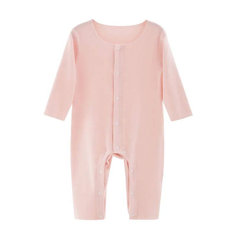 MILANCEL جديد ربيع الطفل السروال القصير 0-3Y طفل بلون رقيقة بذلة الفتيات الملونة جولة الرقبة منامة #5