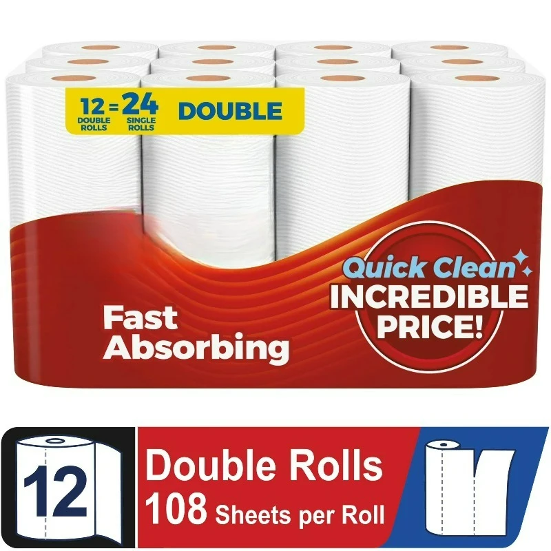 

Paper Towels, Choose-A-Sheet, 12 Double Rolls