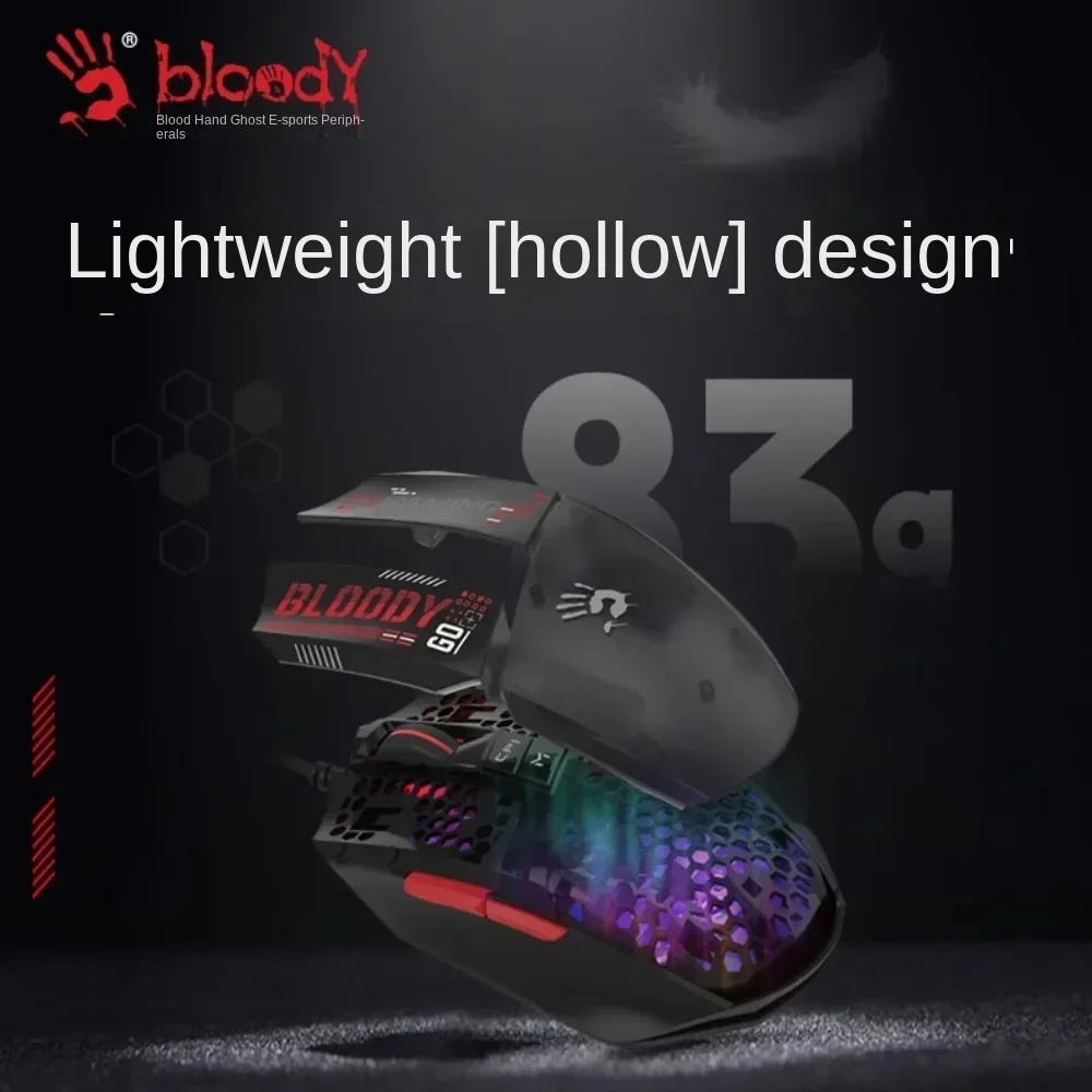 Bloody V8M Max Mini Gaming Mouse Wired Driverless BC3332-A 12000CPI RGB 4 Level LOD AFC Strike Tech 2Khz  4M EEPROM for FPS Game