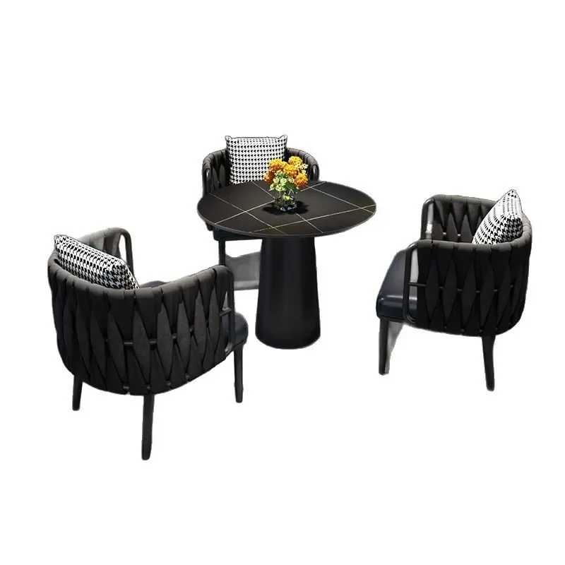

Internet celebrity light luxury Italian western restaurant dining table and chairs hotel barbecue restaurant theme dining bar di